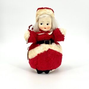 VTG 50’s King Toy Mrs Santa Claus Revolving Musical Plush Doll Christmas Decor